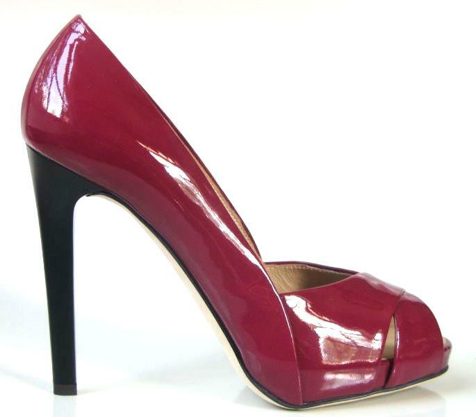Giuseppe ZANOTTI purple berry leather open-toe HEELS shoes - hot