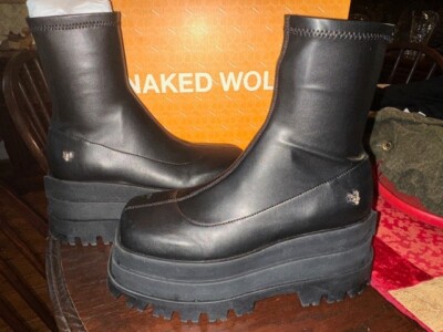 Naked Wolfe】Sassy Black/サッシ―/アンクルブーツ/厚底9cm