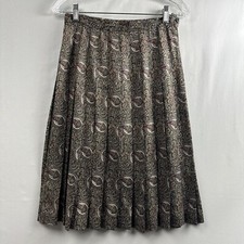 Vintage Talbots Skirt 100 silk Paisley Womens Size 8 Pleated A-Line Classic