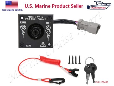 Evinrude Johnson OMC BRP Ignition Safety Cut Off Key Switch 176408