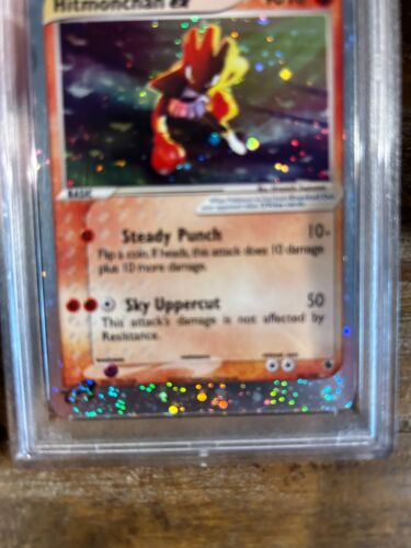 POKEMON 2003 EX Ruby & Sapphire HITMONCHAN EX Holo Double Swirl #98 PSA 7 RARE - Picture 2 of 3