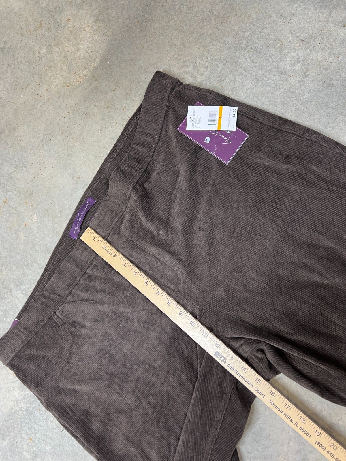 Gloria Vanderbilt Pull On Skinny Pants Womens 3X NEW Coffee Roast Corduroy Brown