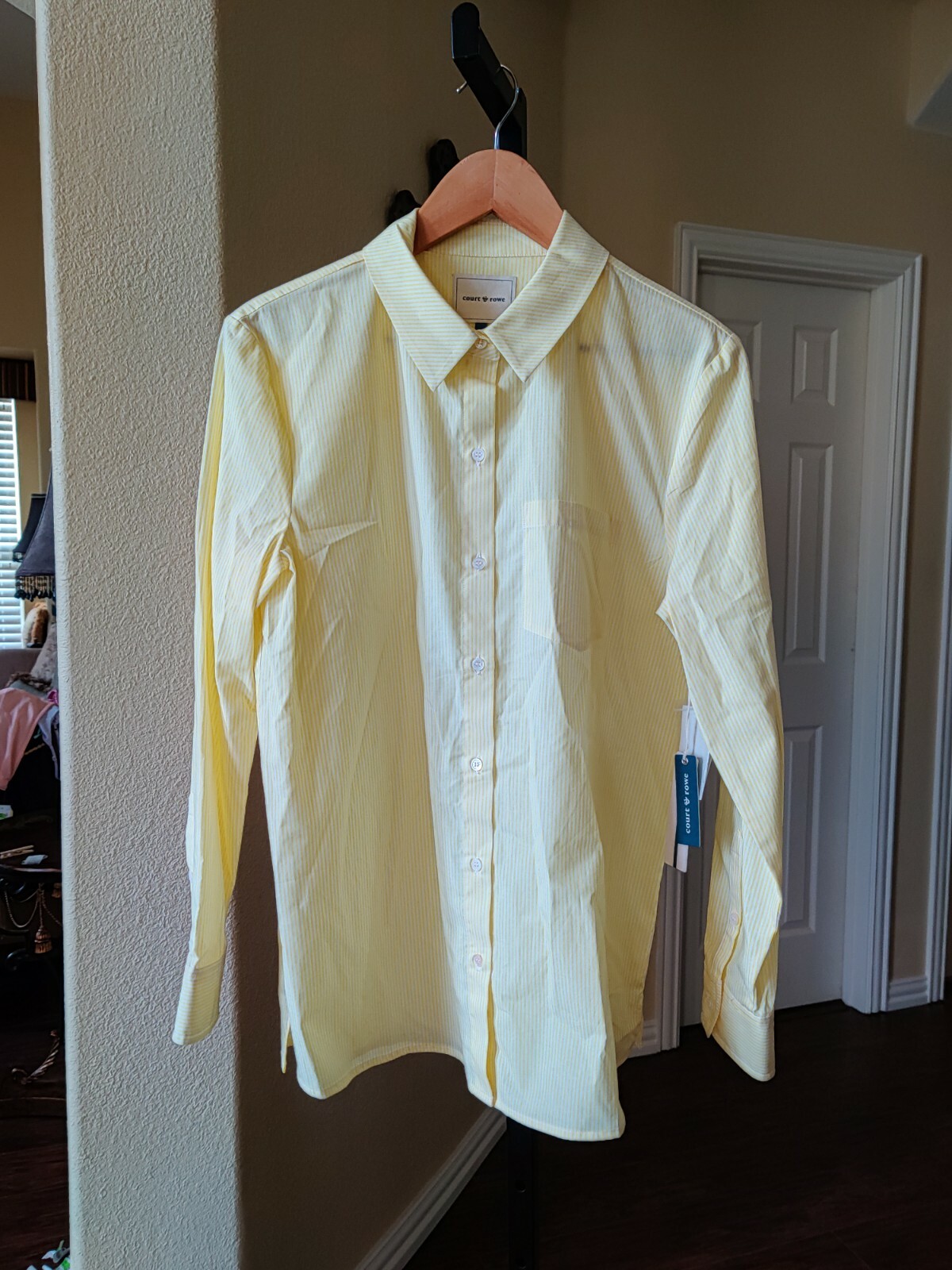 FILA Camicia gialla a righe Court & Rowe taglia media donna nuova con etichetta