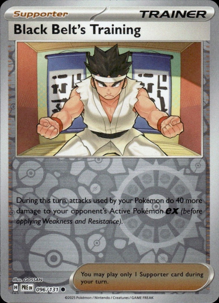 NM Black Belt's Training 096/131 Reverse Holo Prismatic Evolutions Pokemon 2025