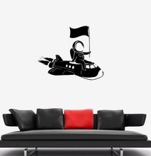 Wall Decal Astronaut Flying Space Rocket Universe Vinyl Sticker ed1253