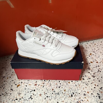 New Reebok CL LTHR White Fashion Mens Running Shoes 49797 Size 6 Lace ...