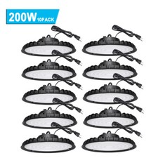 10 Pcs 200W UFO Led High Bay Light Commercial Industrial Warehouse Garage Light