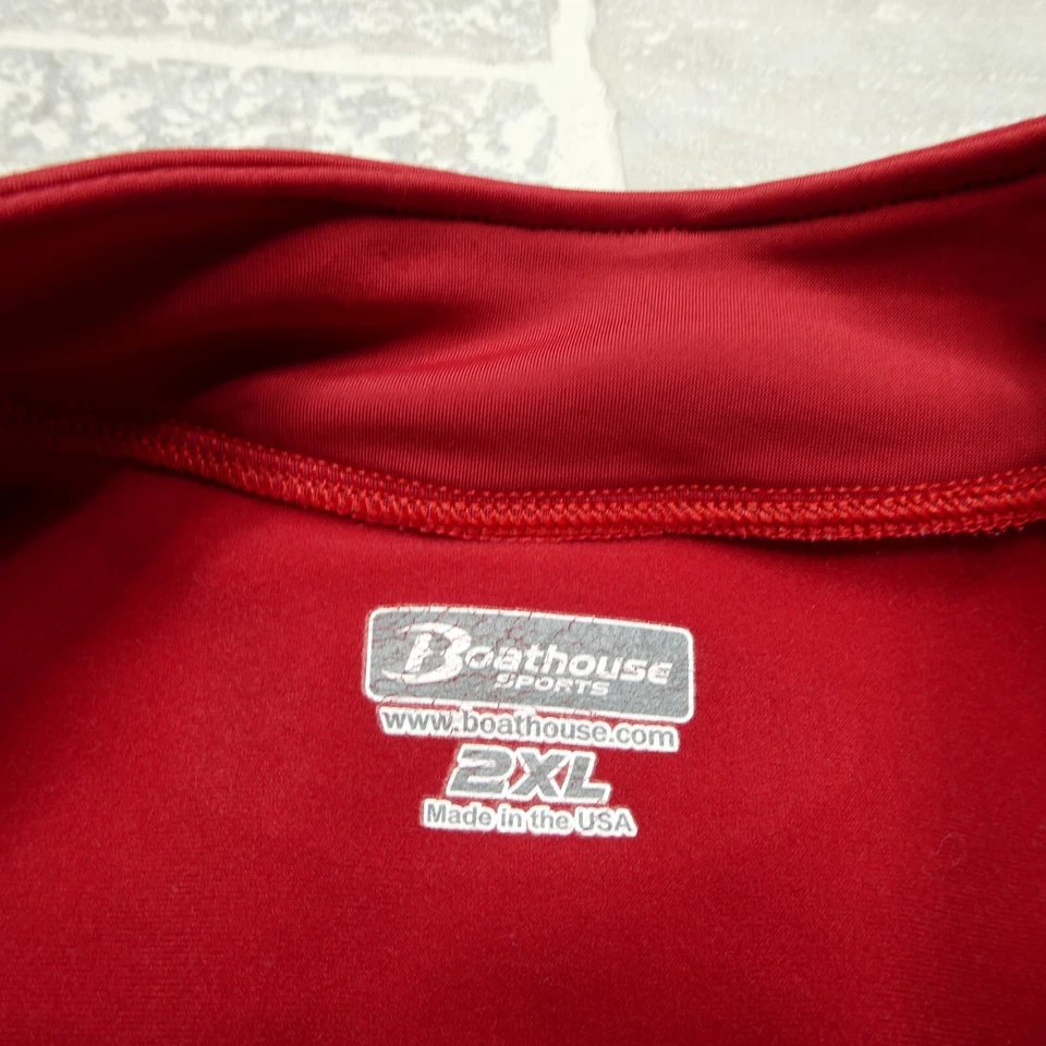 Chaqueta deportiva Boathouse vintage adulto 2XL EE. UU. remo 1/4 cremallera roja ajustada para hombre Foto 3 de 4