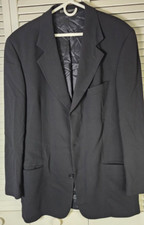 Hugo Boss 3 Button Einstein Sport Coat Jacket Blazer Made In Germany 46L Black