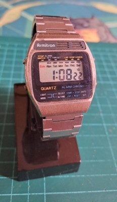 Vintage 70er Quarz ARMITRON Alarm Chrono Hong Kong Uhr Ersatzteile Reparatur
