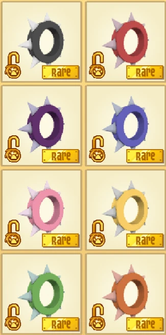 Animal Jam Classic AJC 8-Set Rare Short Spiked Collar Bundle (READ DESCRIPTION)