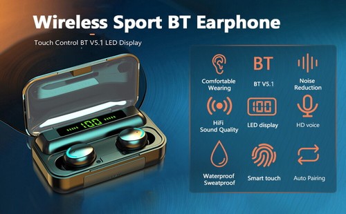 True Wireless Headset Bluetooth earbuds 