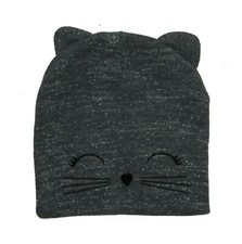 NWT Justice Girls Metallic Kitty Cat Face Ears Beanie Knit Winter Hat NEW
