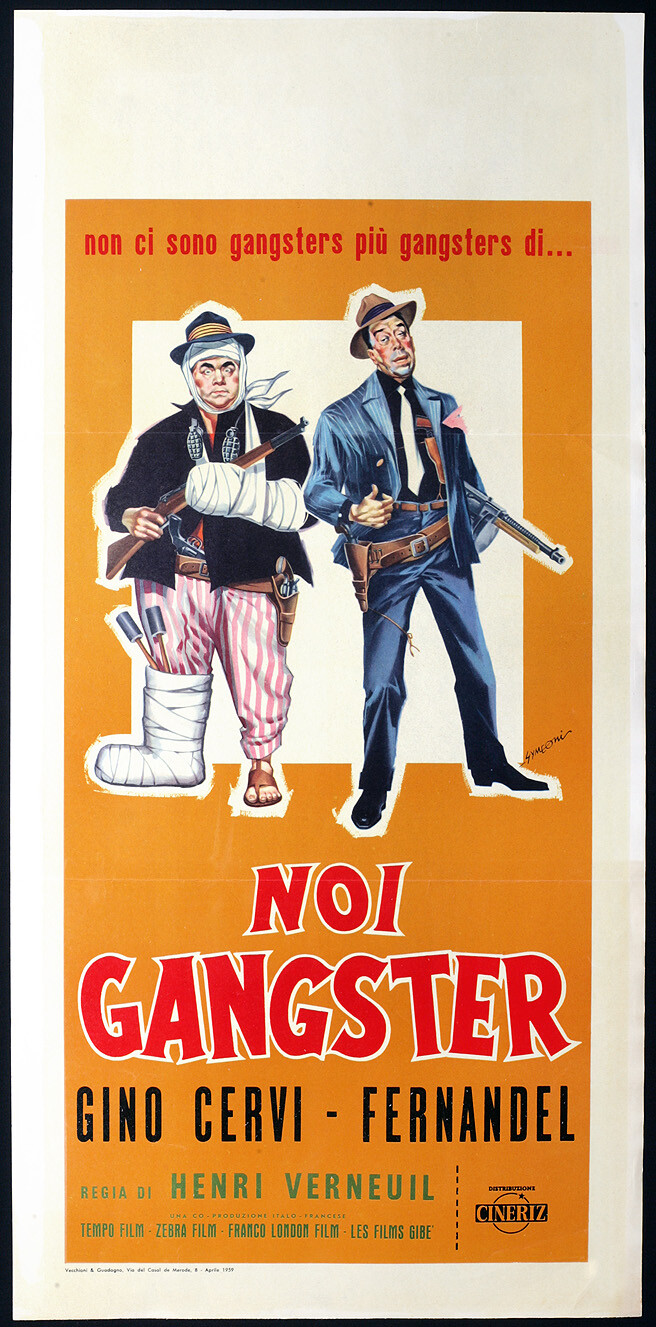 Locandina originale film Noi gangster (1959) - Regia di Henri Verneuil