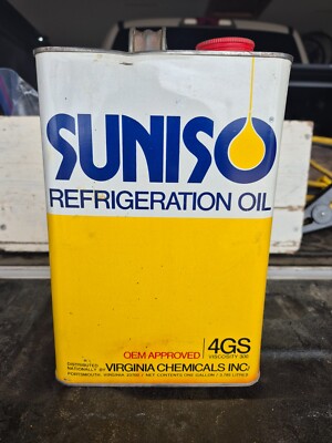 NOS Vintage Sun Oil Company Sunoco Suniso Refrigeration One Gallon Oil Can