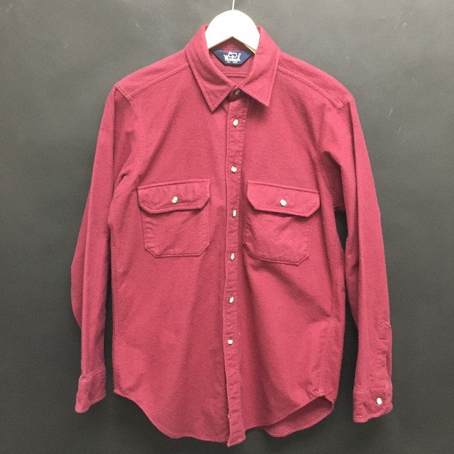 Vintage Mens Medium WOOLRICH Chamois Cloth Shirt Cotton USA MADE Burgundy 13c eBay