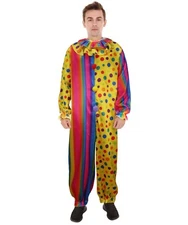 Men's Spots The Clown Colorful Jumpsuit Funny Halloween Cosplay Costume HC-1116