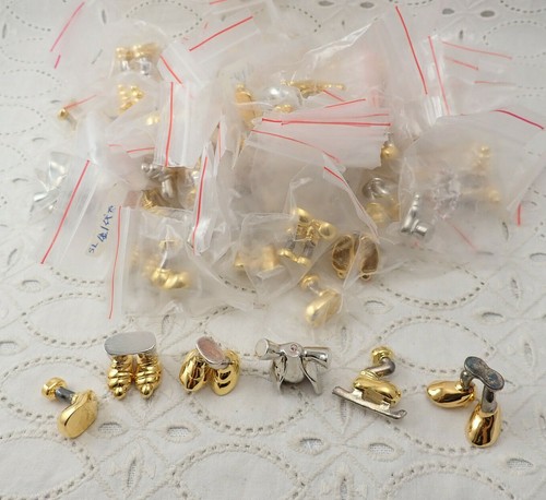 70+ Figural Craft Glass Work Character Base Gold Silver Tone Feet Body Parts
