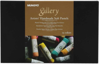 MPHM-15 Gallery Artists' Handmade Soft Pastels, Set of 15, Hand-Rolled Pastels i