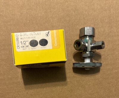 BrassCraft DUAL OUTLET Multi-Turn Valve 1/2'' inlet, 1/4'' outlet CR1900RX C1