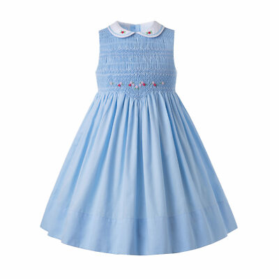 Girls Handmade Smocked Dress World Book Day Party Pageant Prom Embroidery Summer