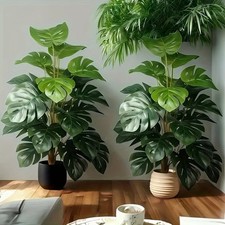 Artificial Fiddle Leaf Fig Tree Realistic Green Plastic Plant for Home Office