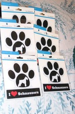 SET OF 6 NEW ADORABLE LITTLE GIFTS I LOVE  HEART SCHNAUZERS PAW CAR MAGNETS
