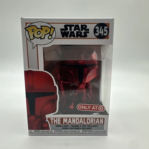 Funko Pop Star Wars The Mandalorian Red Chrome #345 Target Exclusive