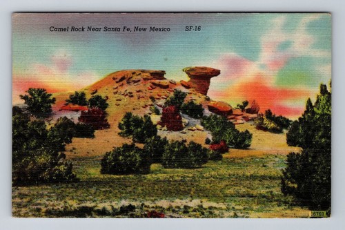 Santa Fe NM-New Mexico, Kamelfelsen, Panoramablick, Antik, Vintage Postkarte