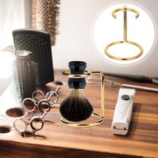 Golden Metal Razor Holder and Shaving Brush Stand Durable Home Storage Rack