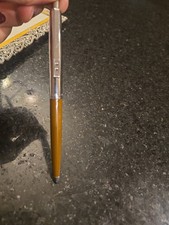 Vintage Paper Mate Double Heart Slim Profile Chrome Brown Pen