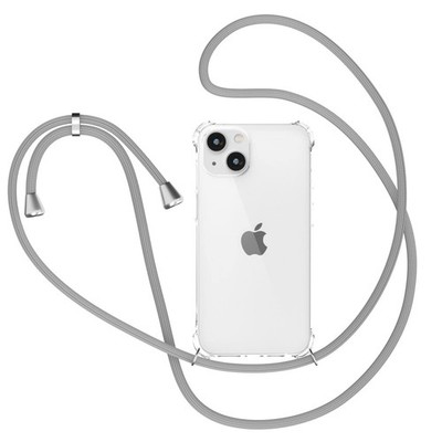 für iPhone 14 Hülle mit Band, Transparent Silikon Handyhülle für iPhone 14 mi...