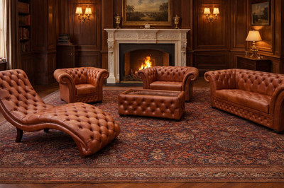 Chesterfield Kingstone 3 +2+1 set Luxus Aniline Rinder Leder
