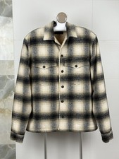 Allsaints tuleta sherpa flannel jacket Lewes LS shirt wool blend check MENS sz M