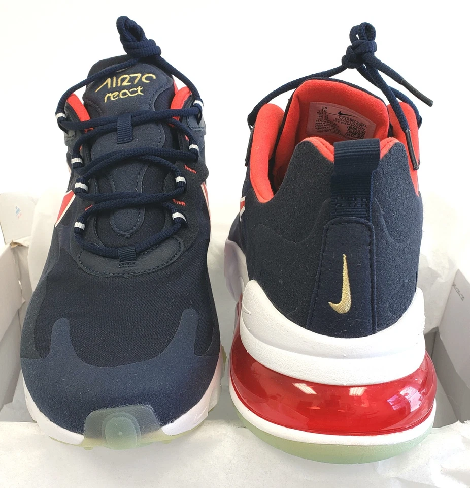 Nike Air Max 270 React Sneaker Men's Running Shoes CT1280-400 Navy Red Size 10 - Image 3 of 4
