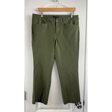 Banana Republic Straight Leg Ankle Chino Pants Olive Green Women's 10