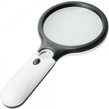 LED Lighted Handheld Magnifier 3X 45X Reading Loupe