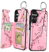 5G Wallet Case with Card Holder - for Samsung Galaxy A15 Peach Blossom