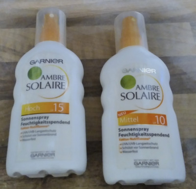 2 X GARNIER -- AMBRE SOLAIRE -- SONNENSPRAY - LSF 10 + 15 - HAUTSCHUTZ
