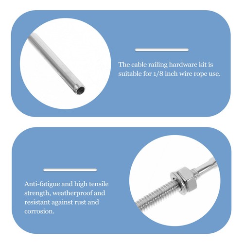 Exploier Rope Wire Rope Cable Railing Kit Stainless Steel Durable Suitable for Deck ...