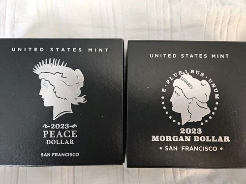 2023-S Morgan and Peace Proof Silver Dollar 2- Coin Set With OGP/COA