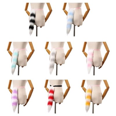 Wolf Tail Long Furs Foxes Cats Costume Tail for Halloween Birthday Party Costume