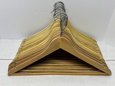 Solid Light Wood Hangers For Shirts Pants  Suit Coats LOT OF 18