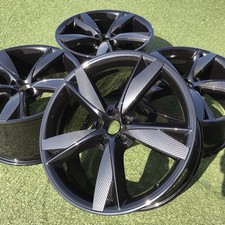 20 JAGUAR F TYPE RIMS WHEELS OEM STOCK SET 4 BLACK EX5M1007FB CARBON FIBER