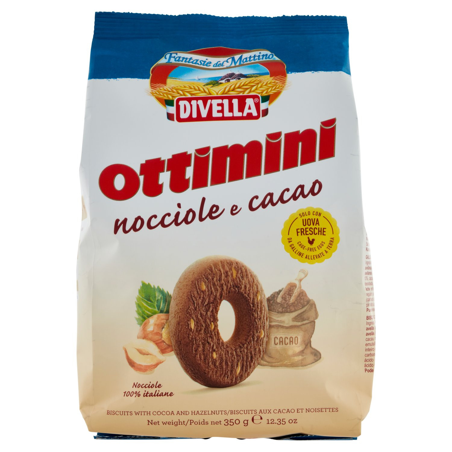 Divella Fantasie del Mattino Ottimini nocciole e cacao 350 g