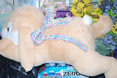 HUGE JUMBO PLUSH 32'' TAN BUNNY WITH GOLD EYES CUTE EASTER SPRING GIFT TOY