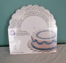 WILTON SHOW N SERVE 12" LACE CAKE CARDBOARD CIRCLE SET OF 6 NEW & SEALED
