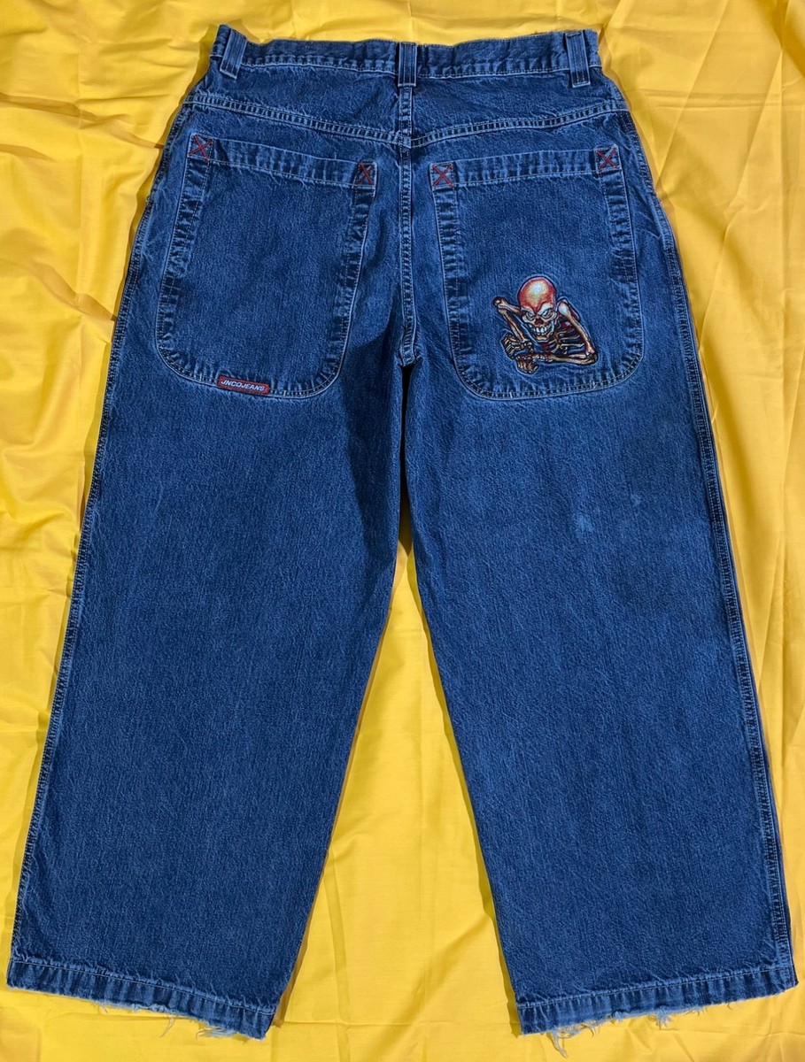VINTAGE JNCO JEANS 36 x 30 SKELETON RARE RISING SKELETON | eBay