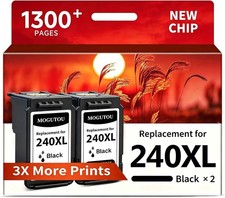 PG- 240 XL 2 Pack Black Color Ink Cartridge for Canon Pixma MG3620 MG3520 lot
