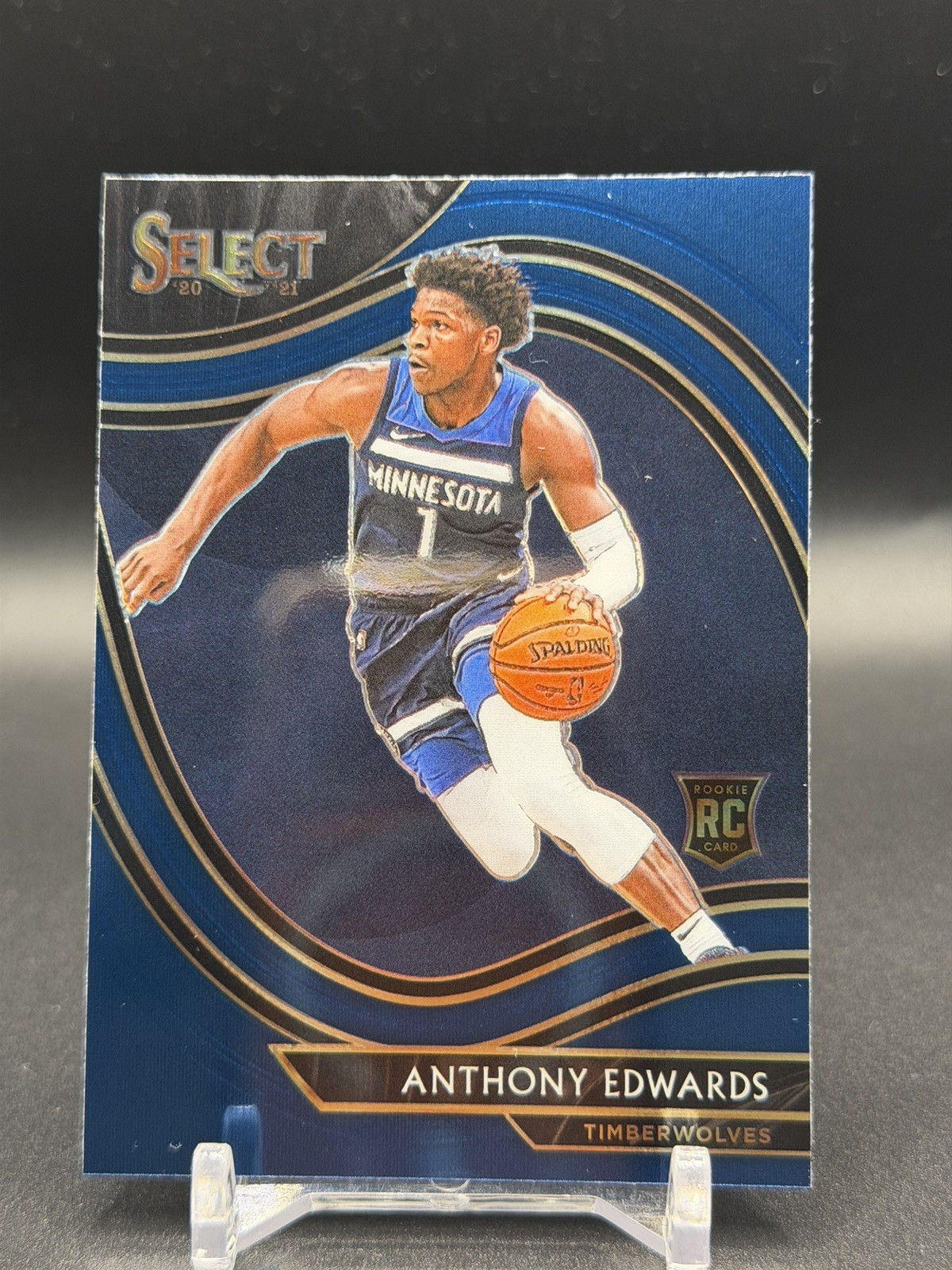 2020-21 Panini Select Courtside Anthony Edwards #300 Blue Rookie Card
